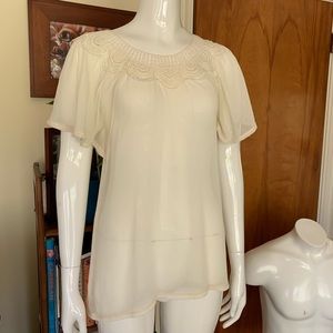EUC sheer cream blouse by Atmosphere